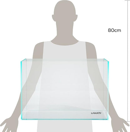 Landen 60P 23 Gallon Rimless Low Iron Aquarium Tank, W23.6×D15.7×H15.7 in(60x40x40cm) 8mm Thickness