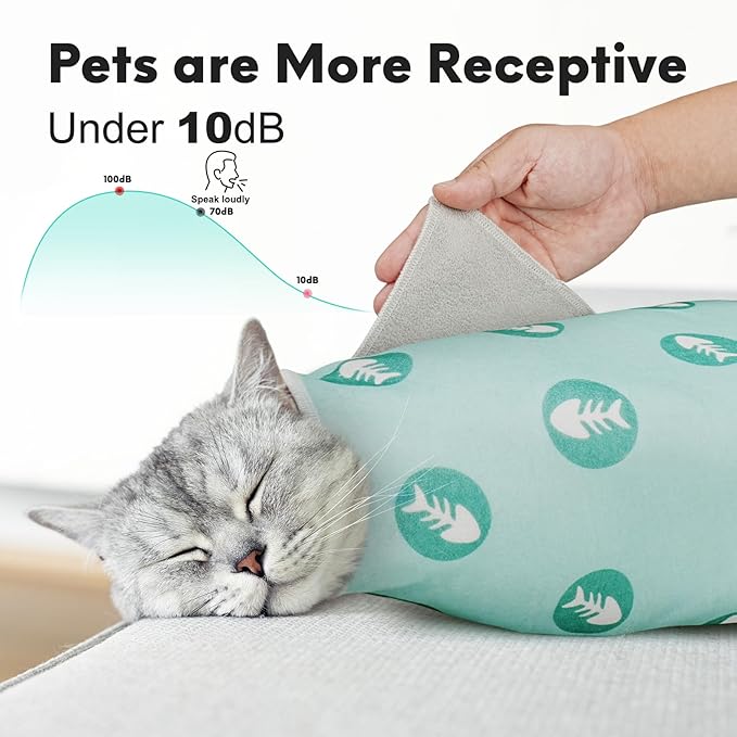 Cat Wrap for Cutting Nails, Self-Adhesive for Grooming, Anti-Scratch Cat Swaddle Wrap for Medicine, Nail Clipping, Teeth Brushing, Ear Cleaning