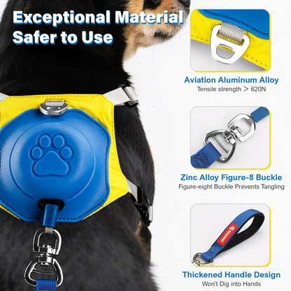 No Pull Dog Harness, 2 in 1 Retractable Harness with Auto-Lock, Reflective Breathable Mesh and Handle, Adjustable Leash Set for Small, Medium,Large Dogs,Cats (Color 2, XS)