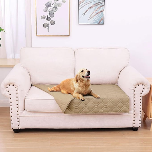 hyha Waterproof Dog Bed Blanket, Soft Pet Blankets, Waterproof Couch Cover for Dogs, Reversible Sofa Covers Washable for Furniture (30x53 Inch, Camel/Camel)