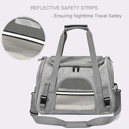 Dog Cat Carrier Soft for Small Pet Up to 16 Lbs TSA Airline Approved Travel Carrier Collapsible Puppy Car Mesh Bag 17.5 * 10.2 * 11.4 inch - Grey