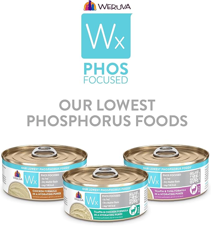 Weruva Wx Phos Focused Pate Formulas 5.5oz Can Variety Pack, Pack of 12