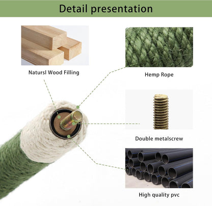 U Shape Hemp Rope Green Wood Parrot Perches for Macaws, Cockatiels, Conures, Finches - Bird Training Educational Stand Toys (Medium-1 Pack)