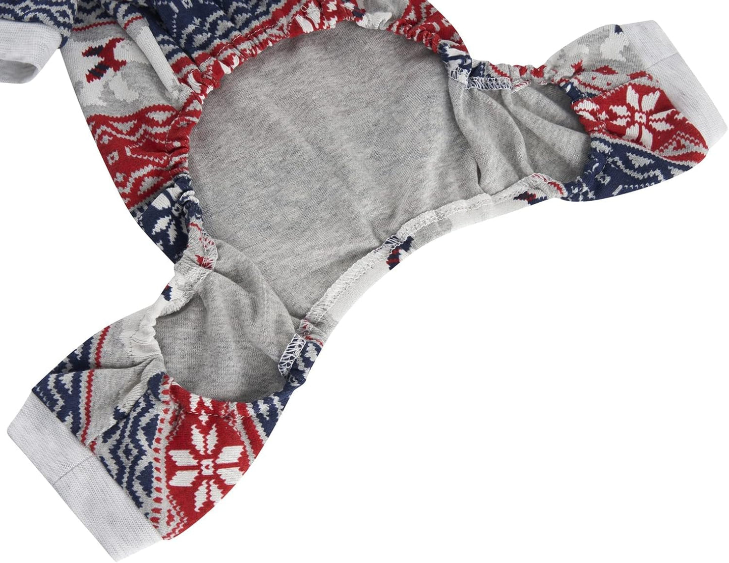 Lanyarco Bear Snowflake Ugly Christmas Clothes for Dogs Pajamas Onesie PJS, Back Length 20" Large