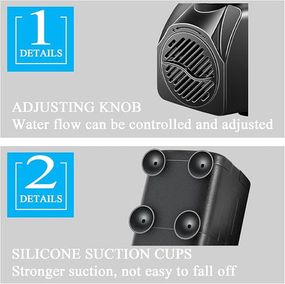 Submersible Pump, Small Fountain Pump with Tubing, Submersible Water Pump for Aquarium Fish Tank Indoor or Outdoor Pond Fountain Hydroponics Statuary (25W 400GPH, No Led Light)