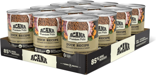 ACANA Premium Pate in Bone Broth Grain-Free Wet Dog Food Duck Recipe 12.8oz Cans (12 Count)
