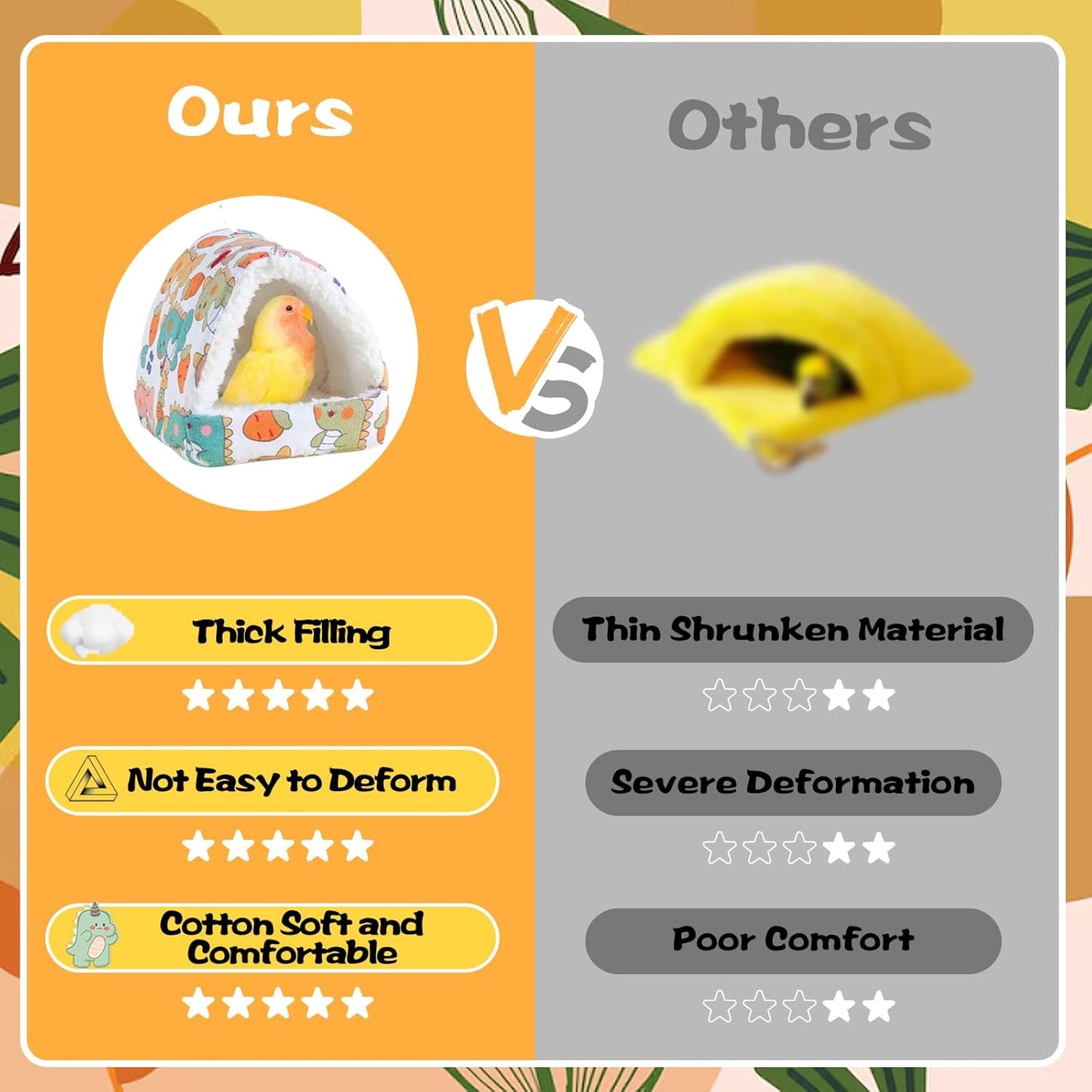 SUSOO Plush Warm Bird Nest House - Hanging Snuggle Bed Velvet Shed Hut Cage Fluffy Hideaway Winter Sleeping Hammock for Parrot Parakeet Conure Cockatiel Budgies Lovebird (White, M)