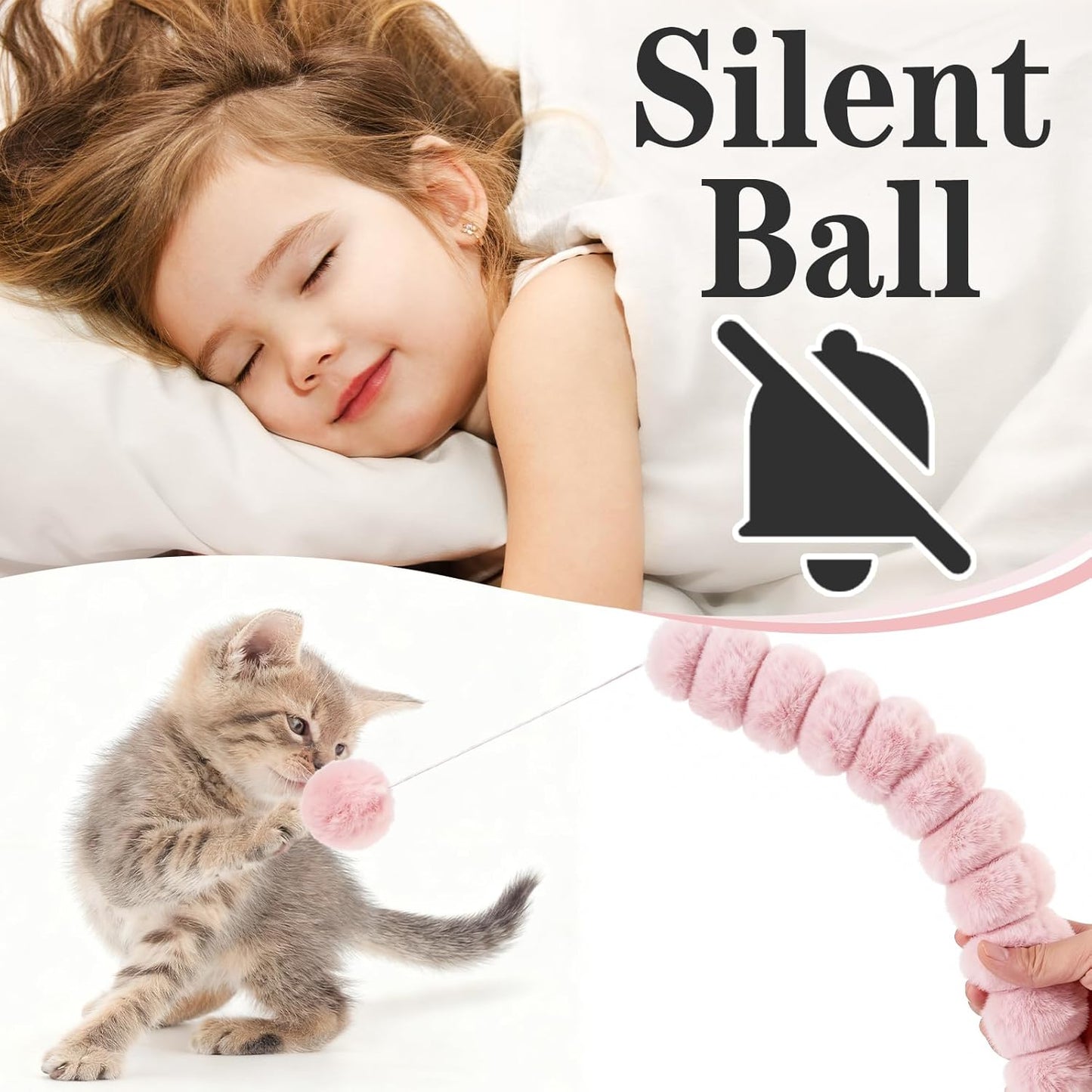 Cat Toy Pillows 3 Pack, Quiet Long Catnip Cat Kicker Toys for Indoor Cats, Interactive Kitten Toys, 14.6in/37cm