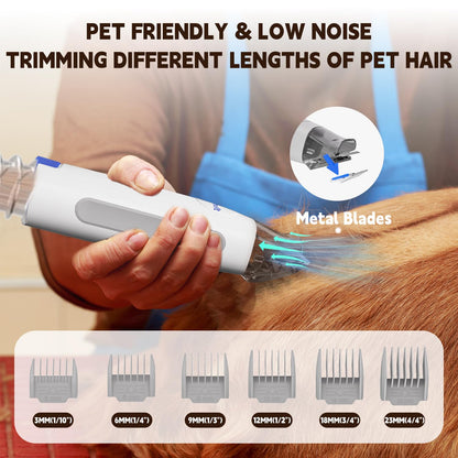 Dog Grooming Vacuum & Dog Grooming Kit, Dog Vacuum for Shedding Grooming with 2 L Capacity, Max 11 Kpa Dog Hair Vacuum with 15 Pet Grooming Tools & Bag, Pet Grooming Vacuum for Dogs/Cats/Home