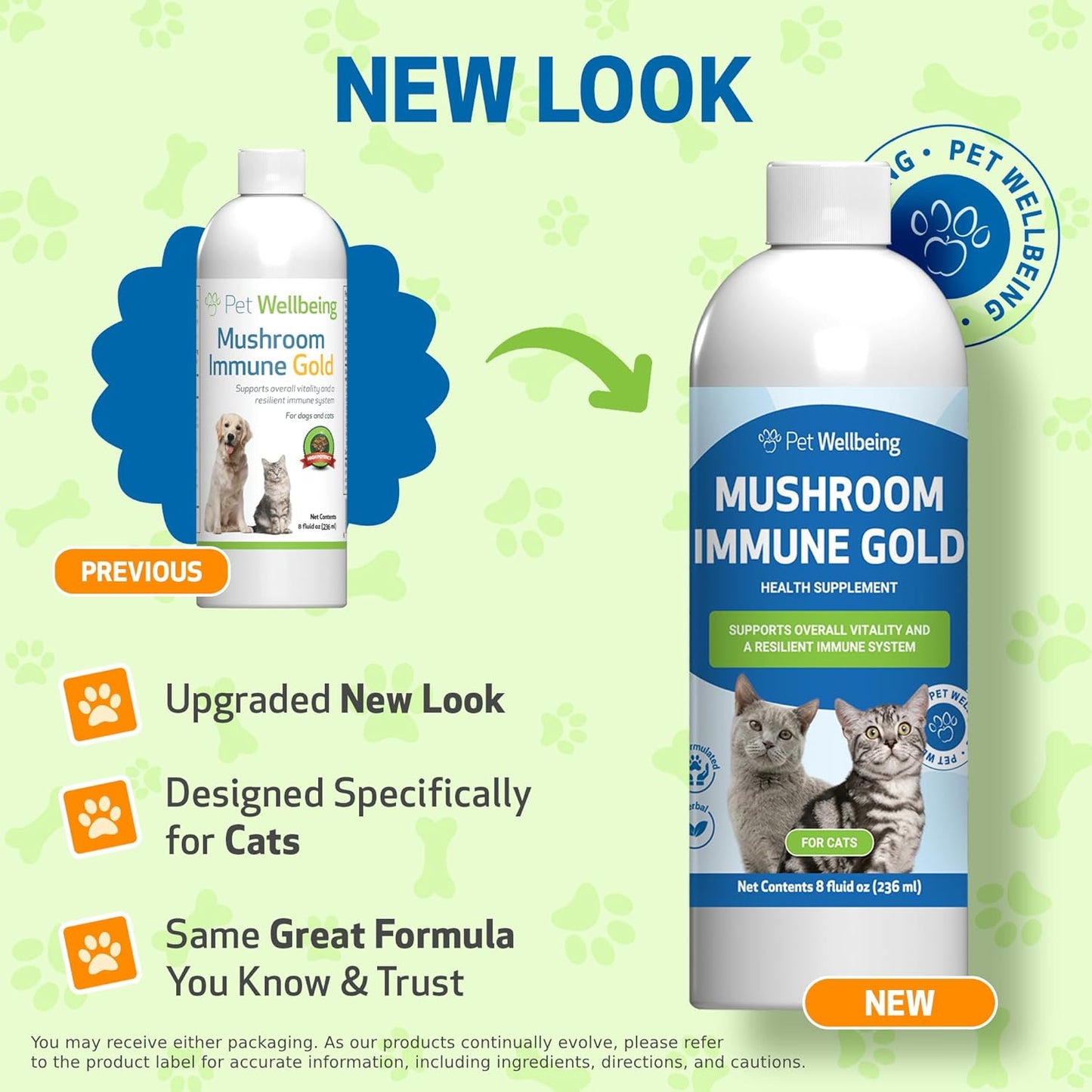 Pet Wellbeing Mushroom Immune Gold for Cats - Vet-Formulated - Immune Support with Reishi, Maitake, Turkey Tail, and Milk Thistle - Complementary Functional Mushroom Supplement 8 oz (237 ml)
