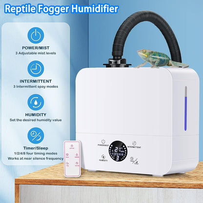 Reptile Humidifiers, Reptile Fogger for Terrariums, Smart Touch Screen Adjustable Fogger with Timer, Intelligent Constant Humidity Reptile Fogger for Reptiles/Amphibians