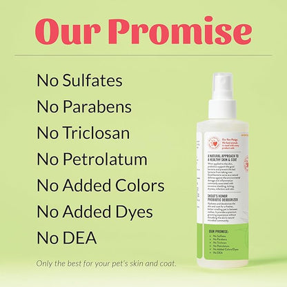 SKOUT'S HONOR Probiotic Pet Deodorizer Spray- Hydrating Daily-Use with Avocado Oil & Omega-3s, Microbiome Friendly Certiified, Paraben & Sulfate-Free, 97% Natural, 8oz, Sunkissed Coconut