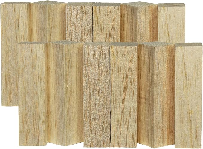Super Bird Creations SB50019 Balsa Wood Blocks - Bird Toys for Parrots - Unfinished Bird Chew Blocks Wooden Balsa Cubes Material for Crafting and Whitlling Carving - Small Bird Size, 1x1x4, 12 Pieces