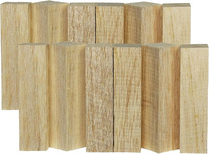 Super Bird Creations SB50019 Balsa Wood Blocks - Bird Toys for Parrots - Unfinished Bird Chew Blocks Wooden Balsa Cubes Material for Crafting and Whitlling Carving - Small Bird Size, 1x1x4, 12 Pieces