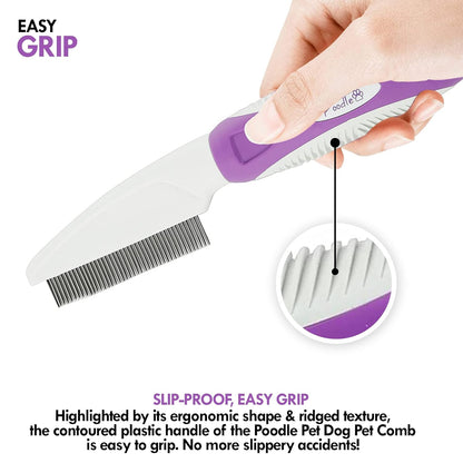 Pet Comb for your Dogs,Cats,Poodles Hair- Rotatable Pins, Easy to Use, Slip Proof- Best Comb for Dog Grooming