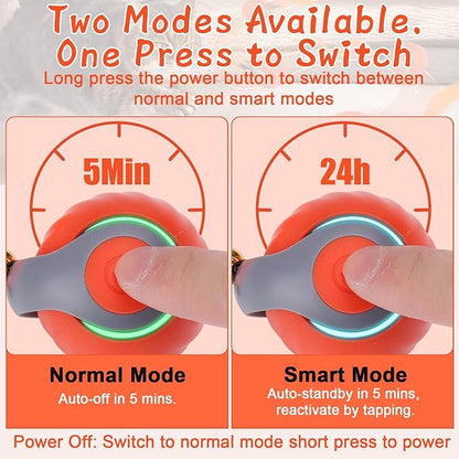 BABORUI Interactive Cat Toy Ball - Automatic Interactive Cat Toys for Indoor Cats with 3 Tails, 2 Speeds Rechargeable Enrichment Toys for Small/Medium/Large to Keep Them Busy (Orange)