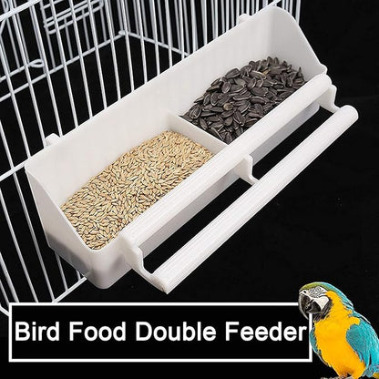 Extra Large 32" x 19" x 67.5"H Wrought Iron Tight Bar Spacing Breeding Flight Canary Parakeet Cockatiel Lovebird Finch Breeder Cage Side Doors Double Feeder Cup with Detachable Rolling Stand