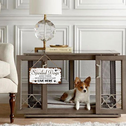 Dog Signs For Home Decor Gifts For Dogs Owners Dog Bedroom Decor Wood Dog Family Decoration Dog Room All You Need Is Love And A Dog Sign Spoiled Dogs And Their Household Staff Live Here Signs 12x6 In