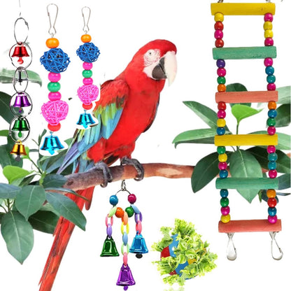 Bird Swing Standing Chewing Training Hanging Toy Hammock Climbing Ladder Drawbridge Birdie Perches Platform for Conure,Cockatiel,Mynah,Love Birds,Finches,Budgerigar,Pigeon