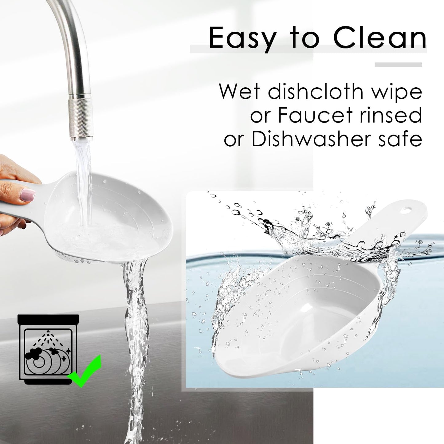 Dog Food Scoop-Melamine Pet Food Measuring Cup - 1 Cup 1/2 Cup 1/4 Cup Dog Cat Bird and Rabbit Food Feeding Scoop Dishwasher Safe - White