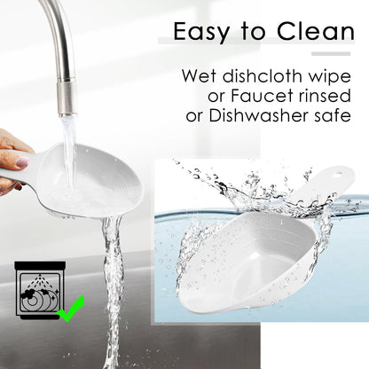 Dog Food Scoop-Melamine Pet Food Measuring Cup - 1 Cup 1/2 Cup 1/4 Cup Dog Cat Bird and Rabbit Food Feeding Scoop Dishwasher Safe - White