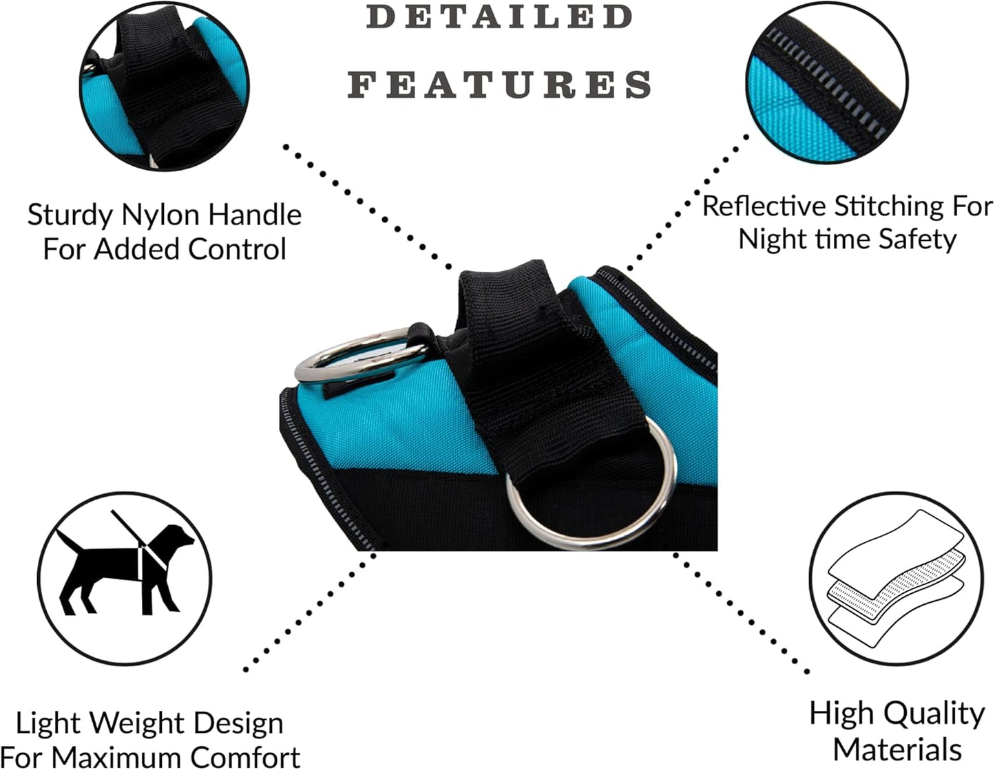 ShawnCo Essential Dog Harness, No-Pull Pet Vest with 3 Leash Clips, No Choke, Reflective, Adjustable and Padded, for Easy Walking and Training for Small, Medium and Large Dogs (ICY Lilac, M)