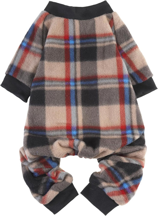 SCENEREAL Fall Dog Pajamas for MediumSized Dogs - Soft, Warm Thanksgiving Puppy Sweatershirt Clothes, Holiday Onesie Outfits for Doggie Winter Christmas - Dog Jammies Pjs, Brown