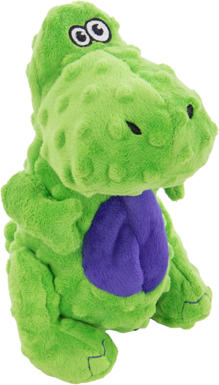 goDog Dinos T-Rex Squeaky Plush Dog Toy, Chew Guard Technology - Green, Large