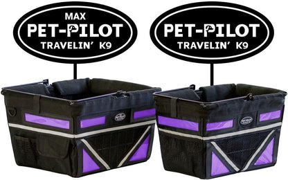 TRAVELIN K9 Pet-Pilot MAX Dog Bicycle Basket Carrier | 8 Color Options for Your Bike (Purple)