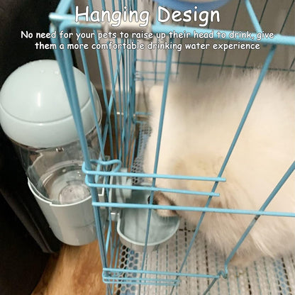Tfwadmx Rabbit Watter Bottle 17oz Hanging Guinea Pig Automatic Water Dispenser No Drip Small Animal Cage Water Feeder Bowl for Bunny Chinchilla Hedgehog Ferret 2PCS (Blue)