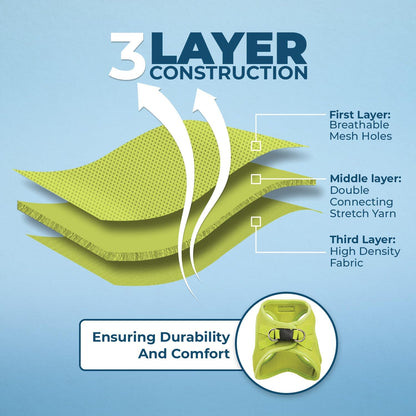 Best Pet Supplies Voyager Step-in Air Harness - All Weather Mesh, Reflective, No Pull Harness for Dogs, Cats - Secure with Hook & Loop Fastener, Buckle, Double D-Rings - Lime Green, XL