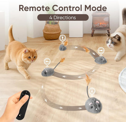 Cat Mouse Toy Remote Control Cat Toy Moving Interactive Cat Toys for Indoor Cats with 2 Modes,3 Adjustable Speeds