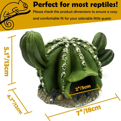 Cactus Reptile Hide Caves Lizard Bearded Dragon Leopard Gecko Hideout Terrarium Tank Accessories Turtle Snake Décor Amphibian Habitat Tortoise Personalized Decoration