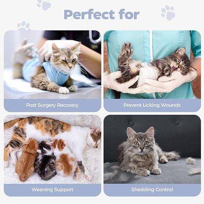 Avont Cat Recovery Suit Post-Surgery Onesie, Breathable Cone-of-Shame Alternative Bodysuit for Spayed Female Kittens, Skin Abdonminal Wound Care -Rosepink(S)