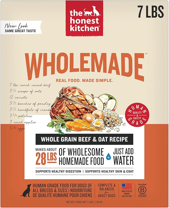 The Honest Kitchen Wholemade™ Whole Grain Beef & Oat Dog Food, 7 lb Box