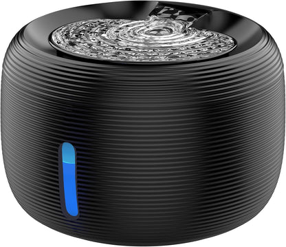 SIBAYS Cat Water Fountain, 3.5L/118oz Large Capacity Pet Water Fountain Cat Fountains for Drinking, Automatic Quiet Dog Water Bowl Dispenser with LED Light & Water Level Window(FS77, Black)