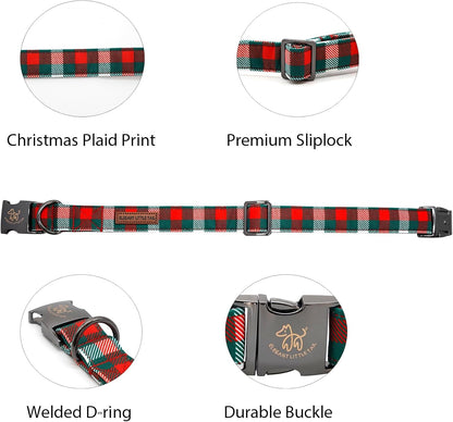 Elegant little tail Dog Collar, Christmas Gingerbread Man Print Pink Pet Collar Cute Dog Collars Male or Female Pet Gift Adjustable Dog Collar for Medium Dogs