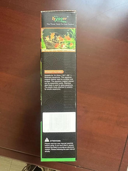 hygger Aquarium Strong Magnetic Cleaner Algae Magnet Cleaning Tool with Scraper Floating Brush for Fish Glass Tank M