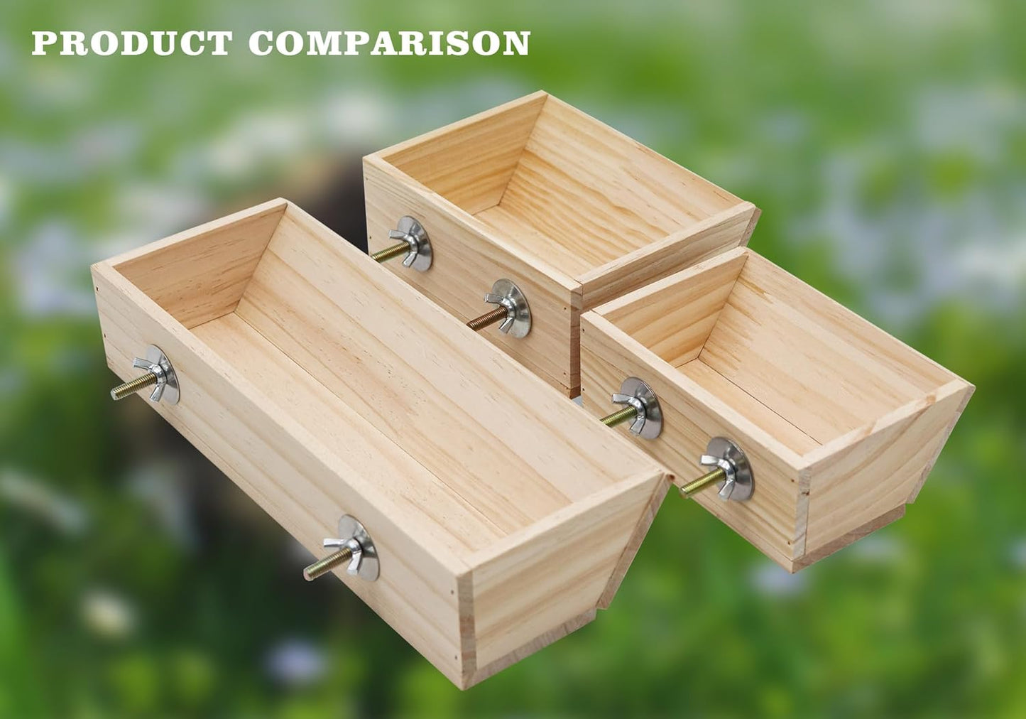 2 Pcs Guinea Pig Feeder Box, Wooden Small Animal Food Feeder, Hanging Rabbit Food Bowl, Small Animal Cage Accessories, Suitable for Rabbit Bunny Chinchilla Guinea Pig Hamster