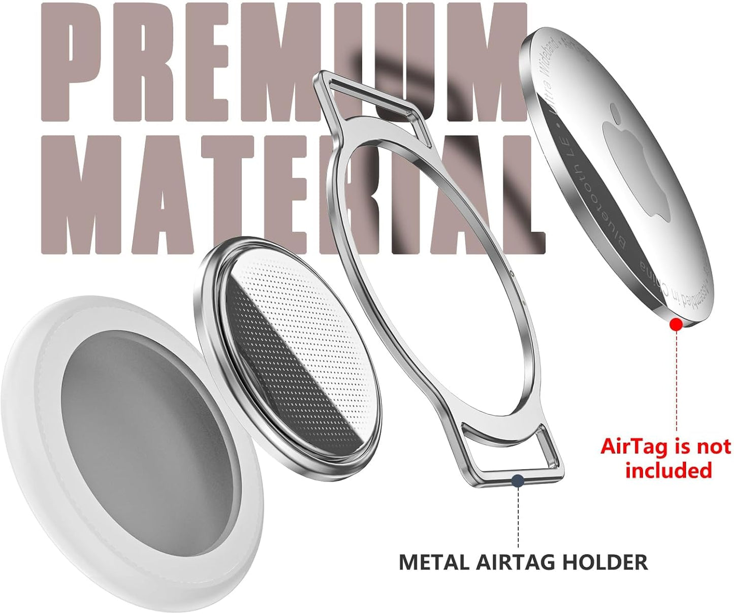 Cat Collar, Ultra Elastic Cat Tracker Collar, Holder Compatible with Apple Air Tag, [Lightweight & Scratch Resistant] Adjustable Stepless GPS Pet Collar for Cats Kittens, Khaki