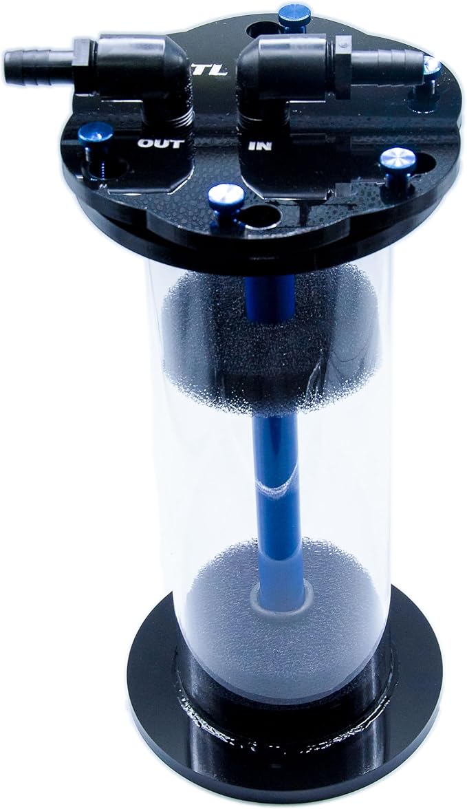 TL Reefs Fluidized Media Reactor 4" Diameter, for GFO, Carbon, Biopellets, Etc, Aquariums up to 150 Gallons (4x12 Without Pump Kit, Black)