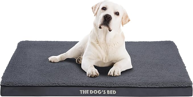 The Dog’s Bed Orthopedic Dog Bed, XL Grey Plush, Waterproof, Supportive Dog Bed with Washable Replaceable Covers