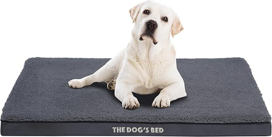 The Dog’s Bed Orthopedic Dog Bed, XL Grey Plush, Waterproof, Supportive Dog Bed with Washable Replaceable Covers