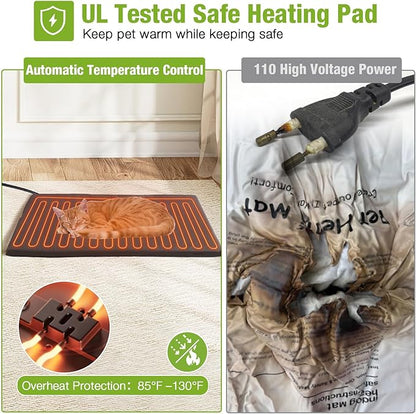 GUTINNEEN Heated Outdoor Cat House Insulated Weatherproof Outside Feral Cat Shelter for Winter with Heater and Insulated Liner Two Story, 28" L x 23" D x 34.4" H