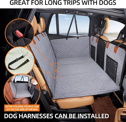 YJGF Back Seat Extender - Dog Car Seat Cover, Hammock for Dogs, Grey