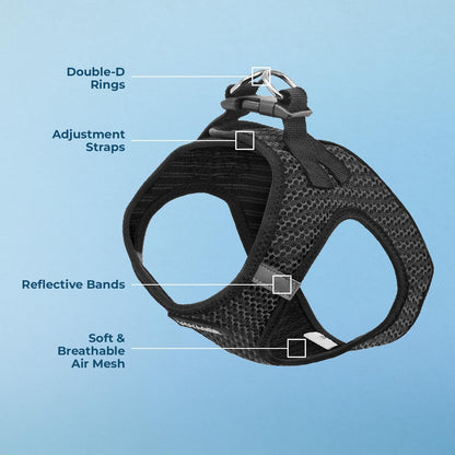 Best Pet Supplies Voyager Step-in Air Harness - All Weather Mesh, Reflective, No Pull Harness for Dogs, Cats - Secure with Hook & Loop Fastener, Buckle, Double D-Rings - Tone, L