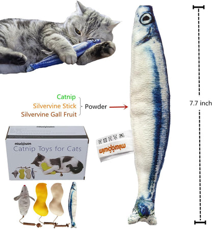 4Pcs Catnip Toys, Cat Toys for Indoor Cats, Interactive Cat Toy with Catnip, Chew Toy, Pillow for Kittens Kitty