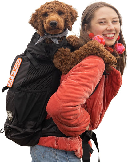 K9 Sport Sack Knavigate - X-Large, Midnight Black - Ideal for Dogs with 23-25” Back Length - Adjustable, Backpack-Style Carrier with Internal Frame & Padded Hip Belt