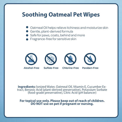 Best Pet Supplies Pet Wipes for Dogs - Dog Wipes Cleaning Deodorizing, or Coats, Ears, Paws - Soothing Oatmeal, 100 Count