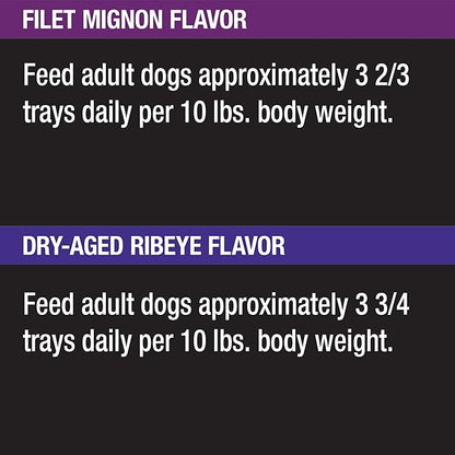Cesar Wet Dog Food Classic Loaf in Sauce Butcher's Selects Variety Pack, Dry-Aged Ribeye Flavor and Filet Mignon Flavor, 3.5 oz. Trays (12 Count, Pack of 1)